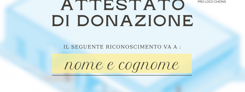 TAVOLO RISERVATO E CONSEGNA ATTESATO DI DONAZIONE