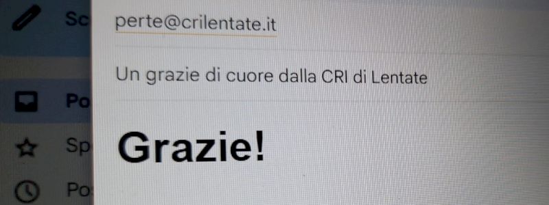 Mail di ringraziamento della CRI