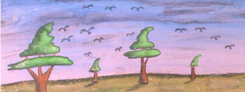 Stampa artistica di un’opera realizzata dai bambini del progetto