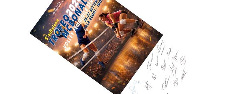 Locandina dell'evento firmata dalle atlete (con spedizione) e invito per l'ingresso nei due giorni della manifestazione