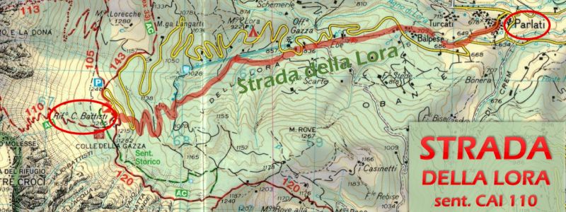 La MAPPA della STRADA DELLA LORA sent. CAI 110