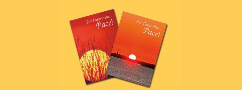 PERGAMENA di ringraziamento con una frase di pace + set di cinque quaderni 'Per l'appunto...PACE'