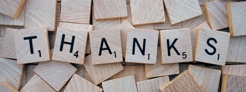 Ringraziamento ufficiale sulla piattaforma